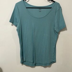 Blue scoop neck shirt